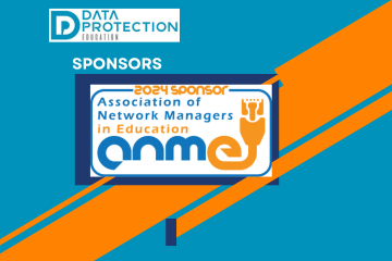 Data Protection education logo, sponsors in white text, ANME logo