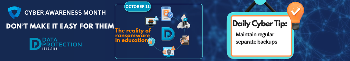 Digital padlock icon representing ransomware attack threatening data security in schools.