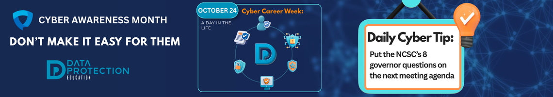 Cyber Career Week banner for October 24th, highlighting cybersecurity roles and responsibilities in schools