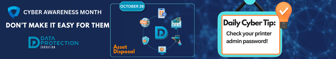 October banner illustrating electronic waste, data disposal, and the importance of secure data erasure from old
