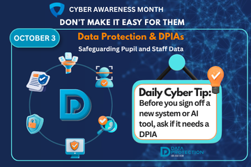 Digital lock protecting children's personal data in a school setting, symbolizing October's cybersecurity awareness
