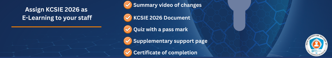 Screenshot of the KCSIE 2026 online course banner, promoting essential annual safeguarding training