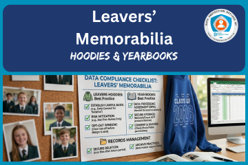Leavers' memorabilia display with custom hoodies, yearbooks, and other personalized keepsake items