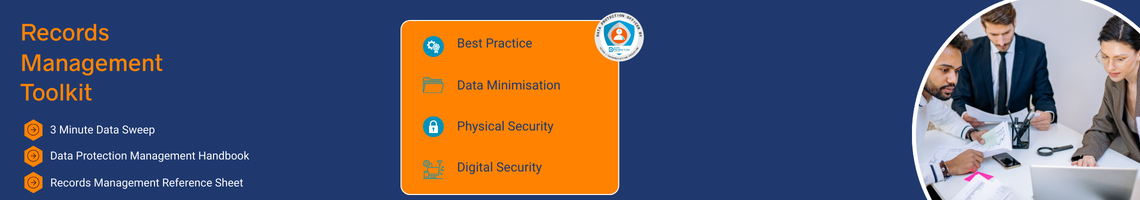 Official cover for the free Records Management Handbook, a key part of DPE's data protection toolkit