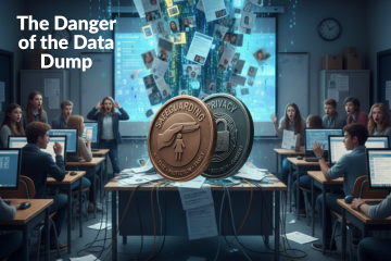 Illustrates the danger of a data dump, highlighting risks of oversharing sensitive healthcare information