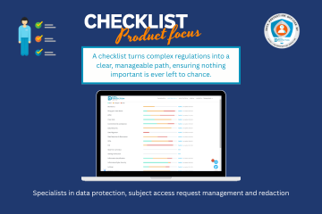 Checklist with items to tick off, a practical tool for data protection, cyber security, and